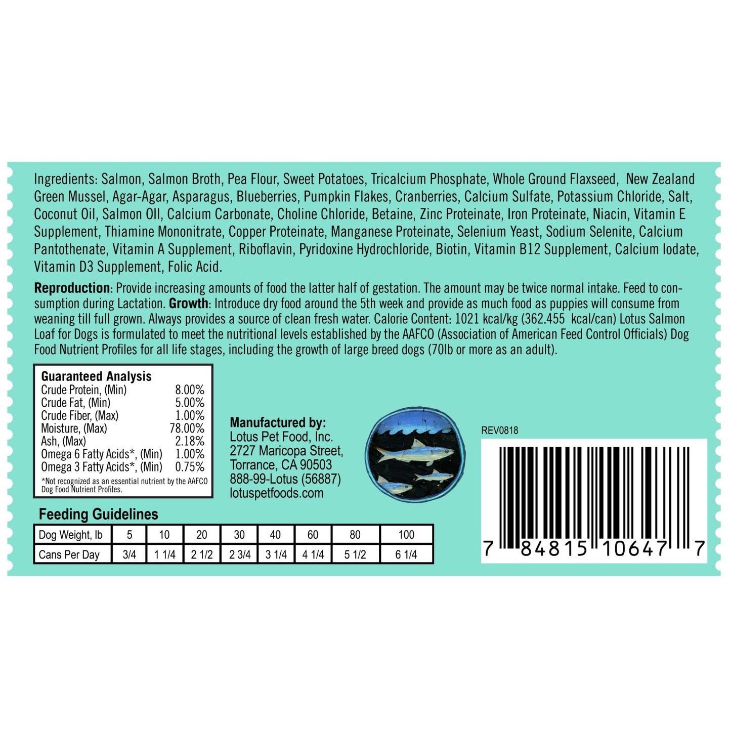 Lotus Dog Grain-Free Salmon Loaf Dog Food