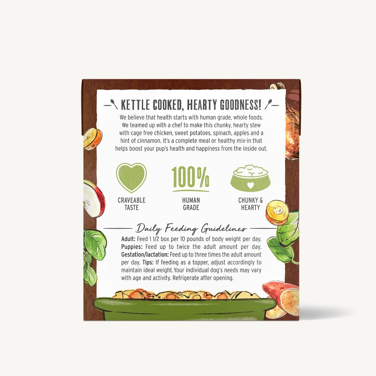 The Honest Kitchen One Pot Stew Slow Cooked Chicken Stew with Sweet Potato, Spinach & Apples for Dogs