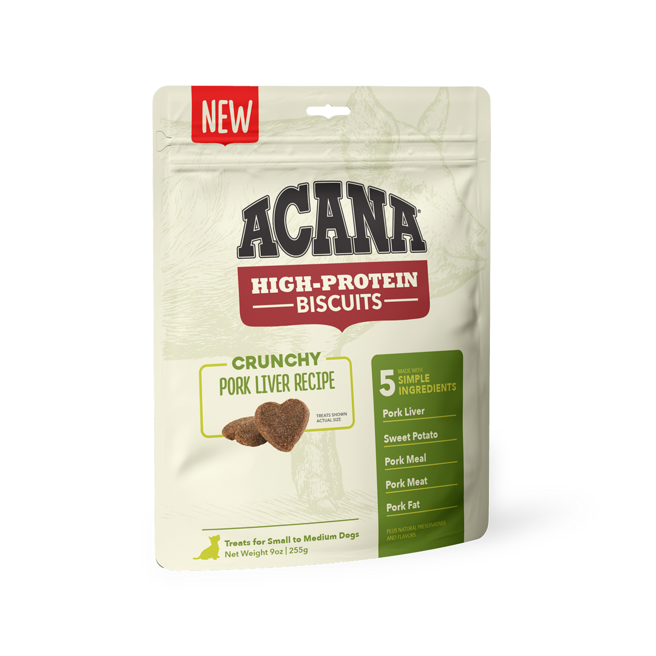 ACANA High Protein Crunchy Pork Liver Recipe Biscuits for Dogs - 9 oz. bag