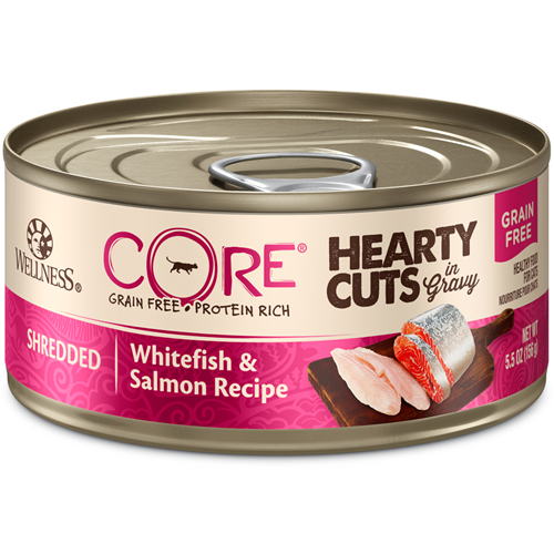 Wellness CORE Canned Hearty Cuts in Gravy Shredded Whitefish & Salmon Formula Canned Cat Food