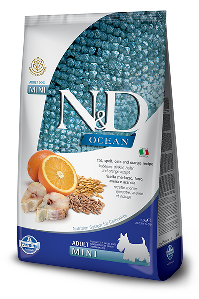 Farmina Natural & Delicious Ocean Cod, Spelt, Oats & Orange Adult Mini Dog Food