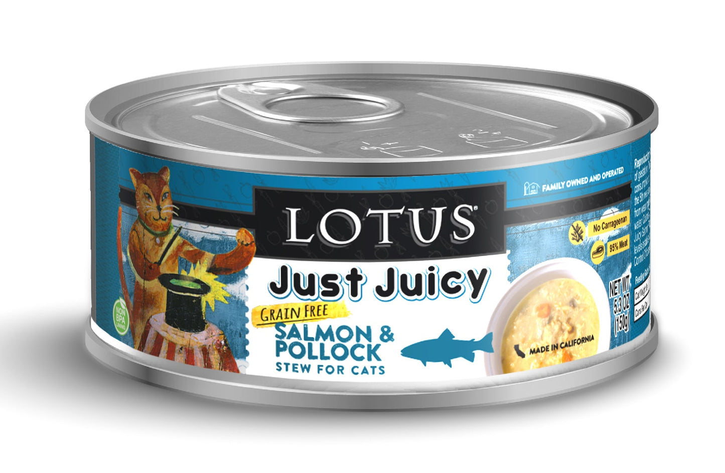 Lotus Cat Grain-Free Just Juicy Salmon & Pollock Stew