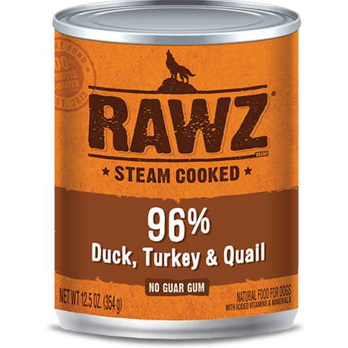 RAWZ 96% Duck, Turkey and Quail Canned Dog Food