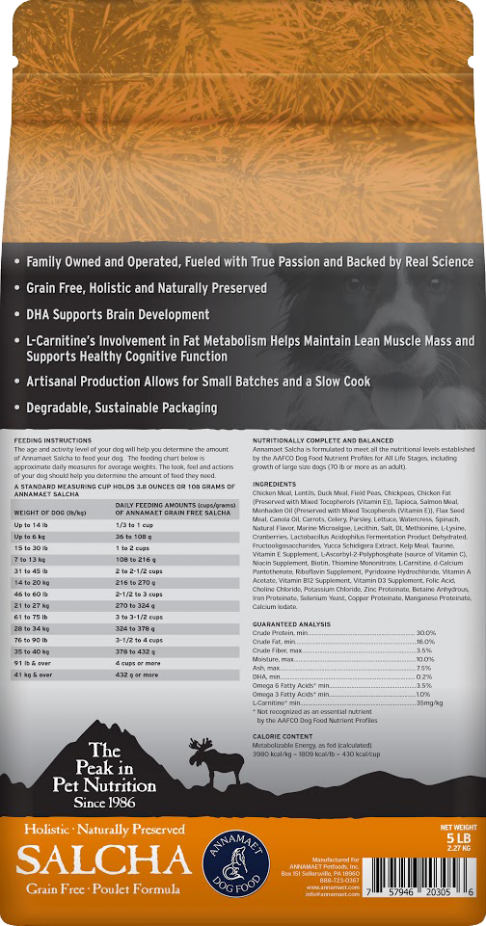 Annamaet Grain Free Salcha Poulet Formula Dry Dog Food