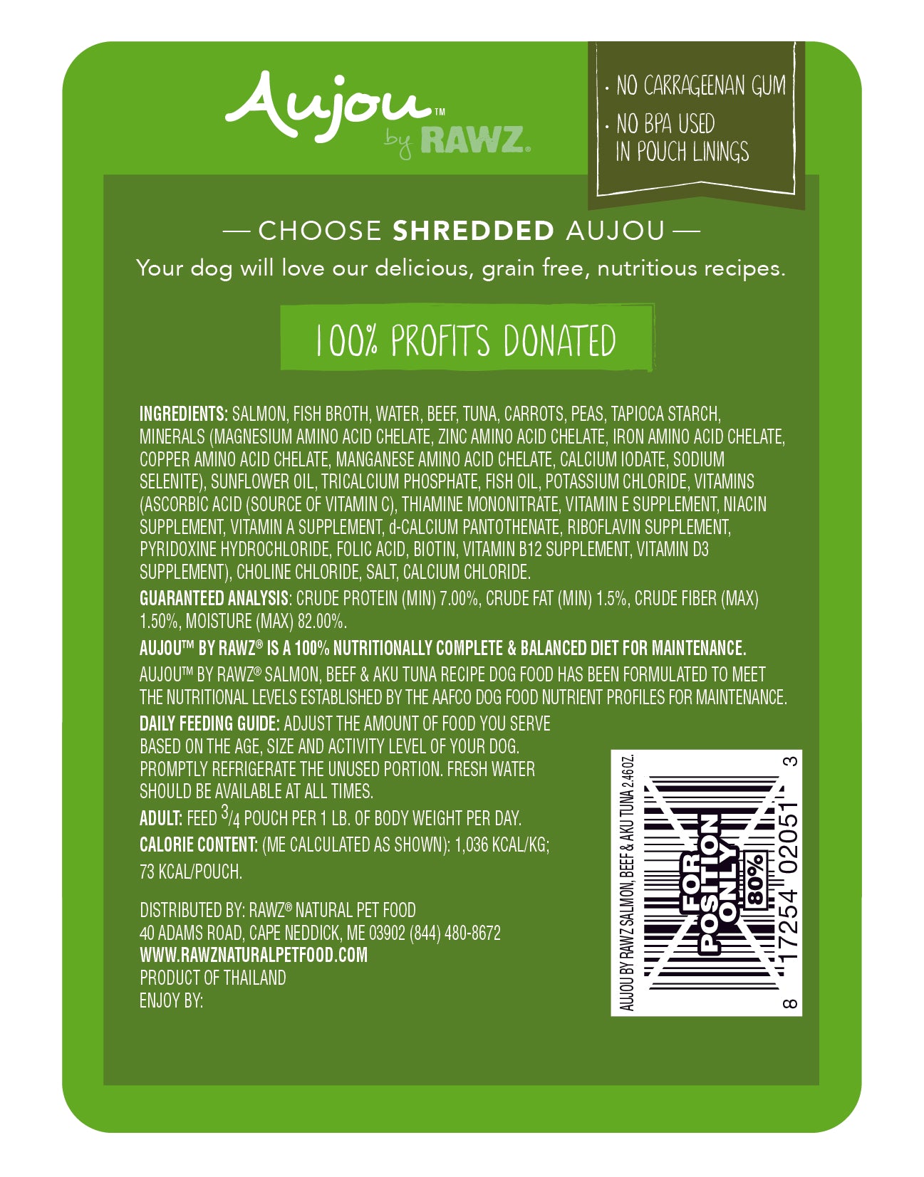 RAWZ Aujou Salmon, Beef & Aku Tuna Wet Dog Food