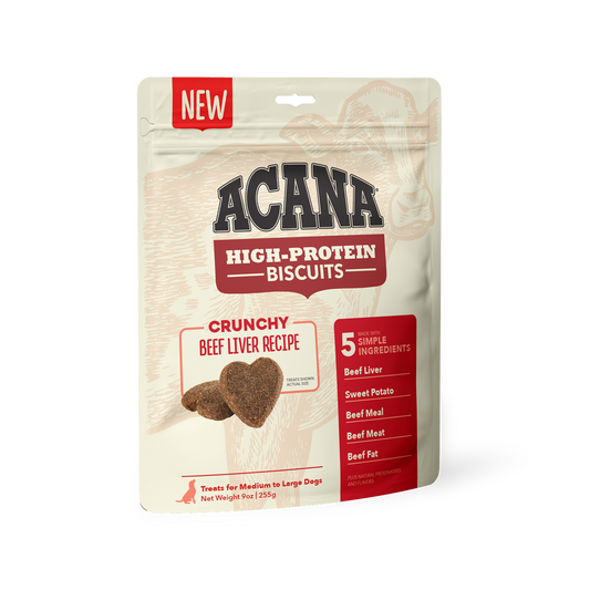 ACANA High Protein Crunchy Beef Liver Recipe Biscuits for Dogs - 9 oz. bag