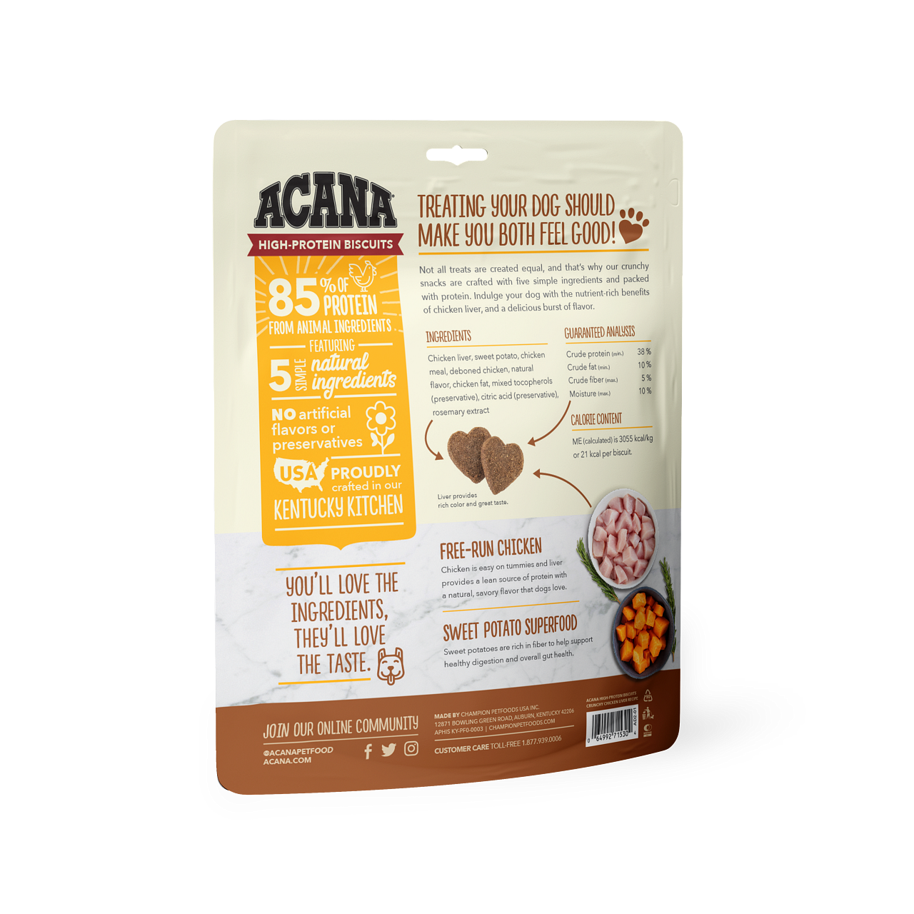 ACANA High Protein Crunchy Chicken Liver Recipe Biscuits for Dogs - 9 oz. bag