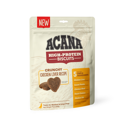 ACANA High Protein Crunchy Chicken Liver Recipe Biscuits for Dogs - 9 oz. bag