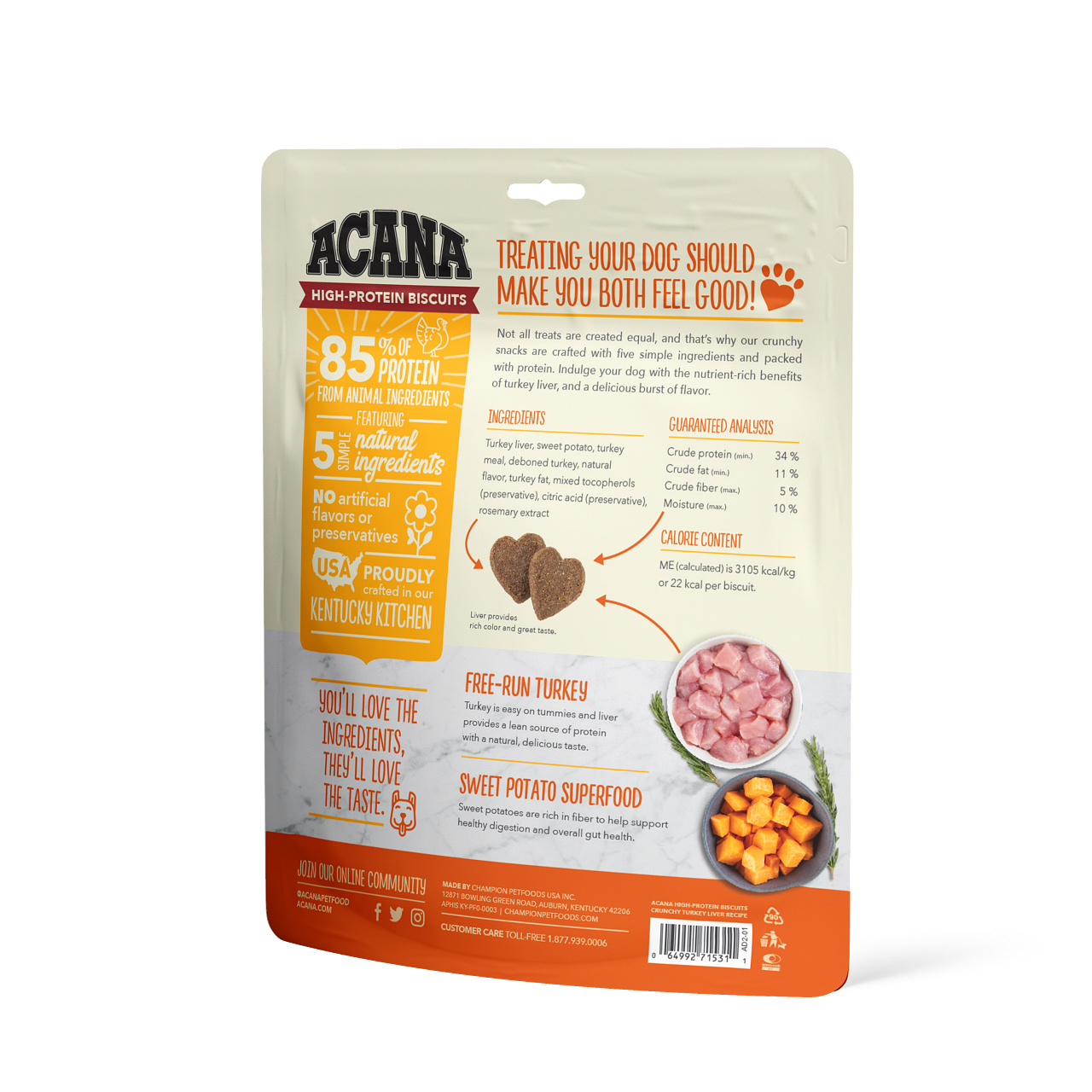 ACANA High Protein Crunchy Turkey Liver Recipe Biscuits for Dogs - 9 oz. bag