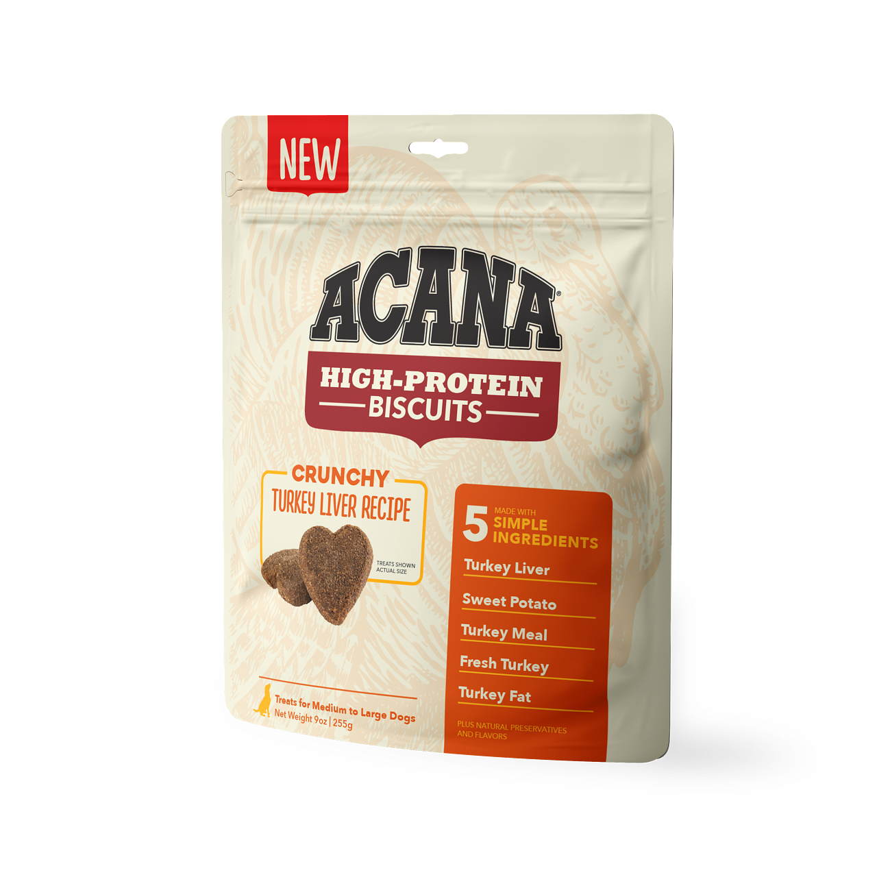 ACANA High Protein Crunchy Turkey Liver Recipe Biscuits for Dogs - 9 oz. bag