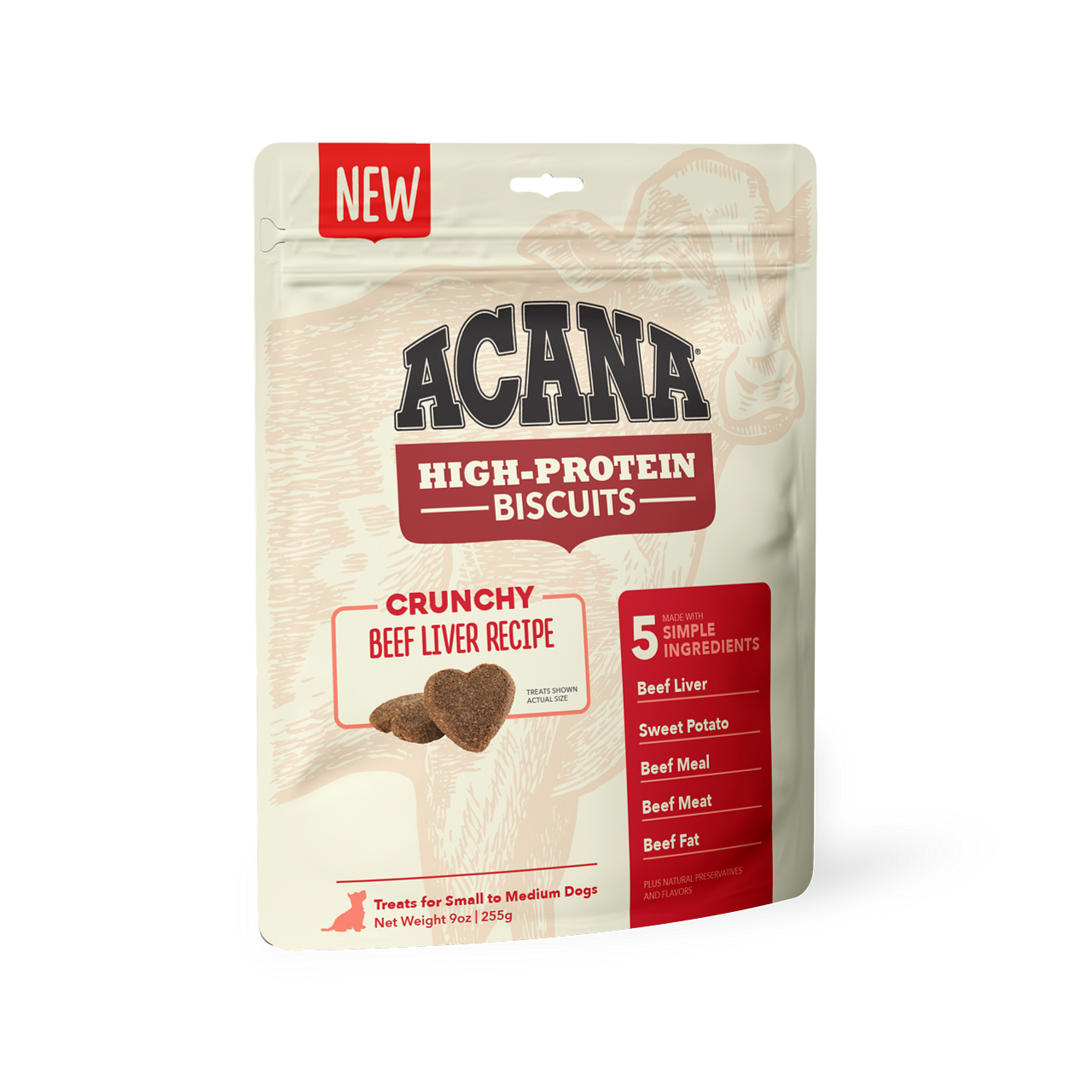 ACANA High Protein Crunchy Beef Liver Recipe Biscuits for Dogs - 9 oz. bag