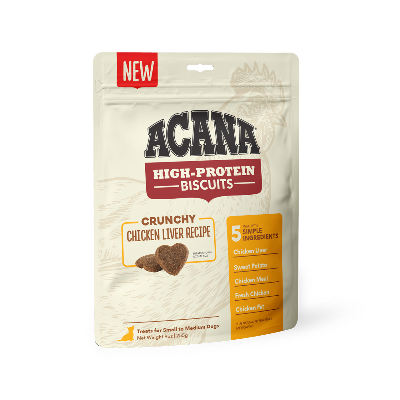 ACANA High Protein Crunchy Chicken Liver Recipe Biscuits for Dogs - 9 oz. bag