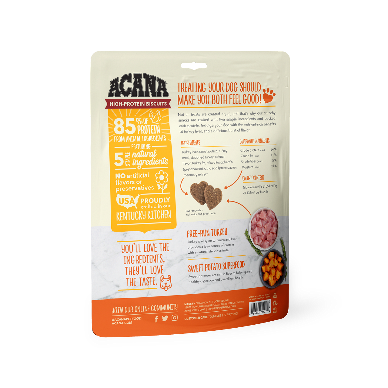 ACANA High Protein Crunchy Turkey Liver Recipe Biscuits for Dogs - 9 oz. bag