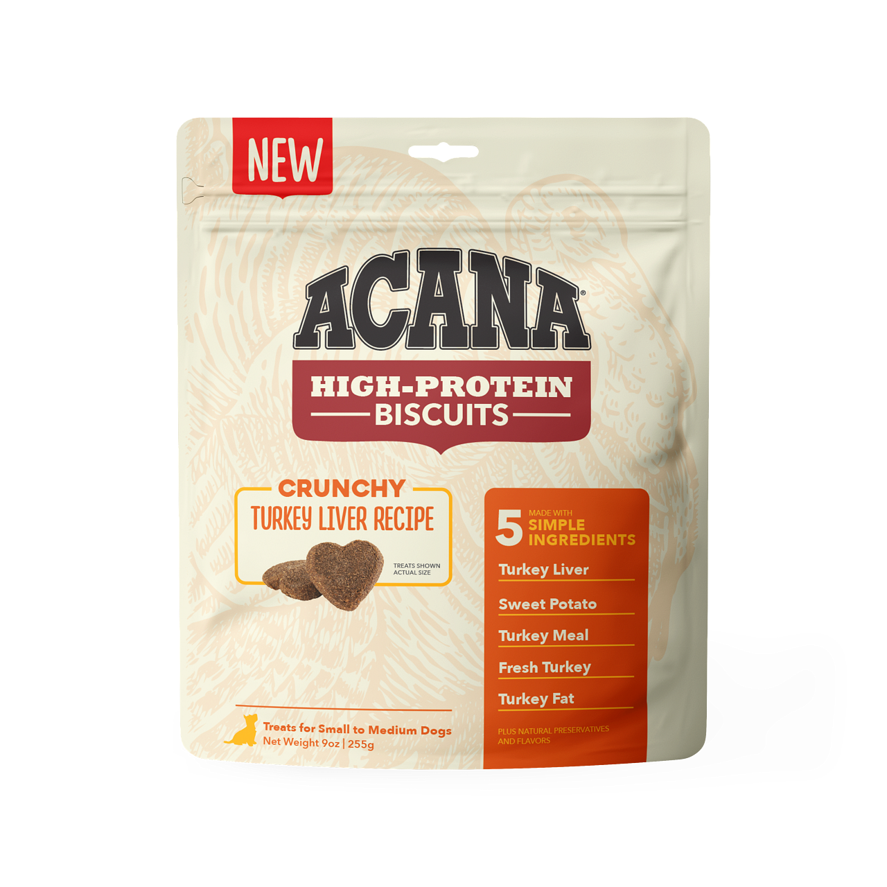 ACANA High Protein Crunchy Turkey Liver Recipe Biscuits for Dogs - 9 oz. bag