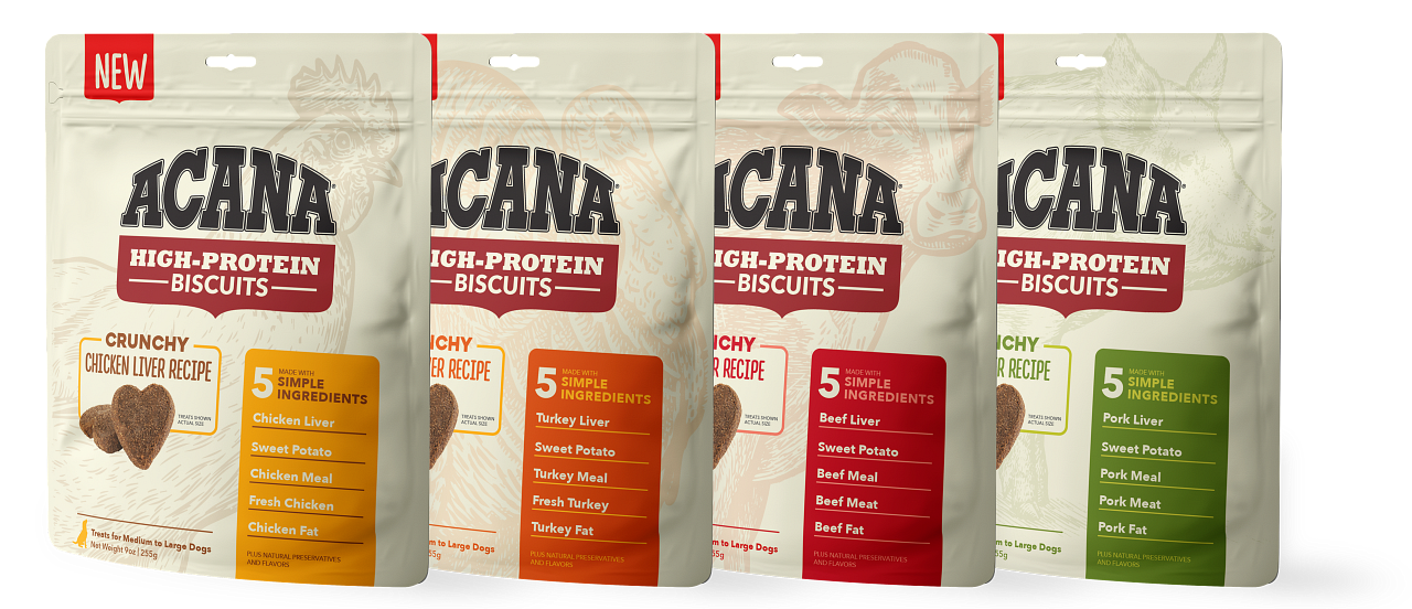 ACANA High Protein Crunchy Chicken Liver Recipe Biscuits for Dogs - 9 oz. bag