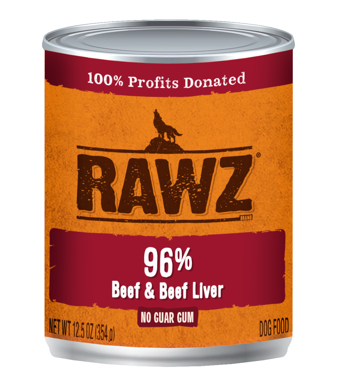 RAWZ 96% Beef and Beef Liver Canned Food for Dogs