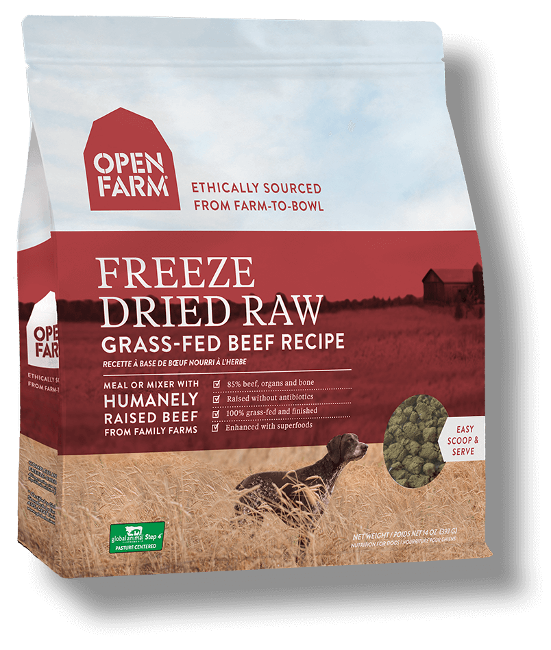OPEN FARM Grain-Free Freeze-Dried Grass-Fed Beef Recipe for Dogs