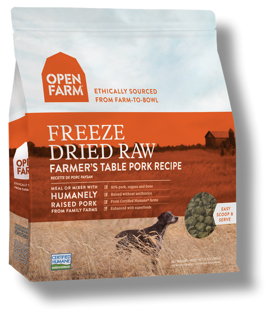 OPEN FARM Grain-Free Freeze-Dried Farmer's Table Pork Recipe for Dogs