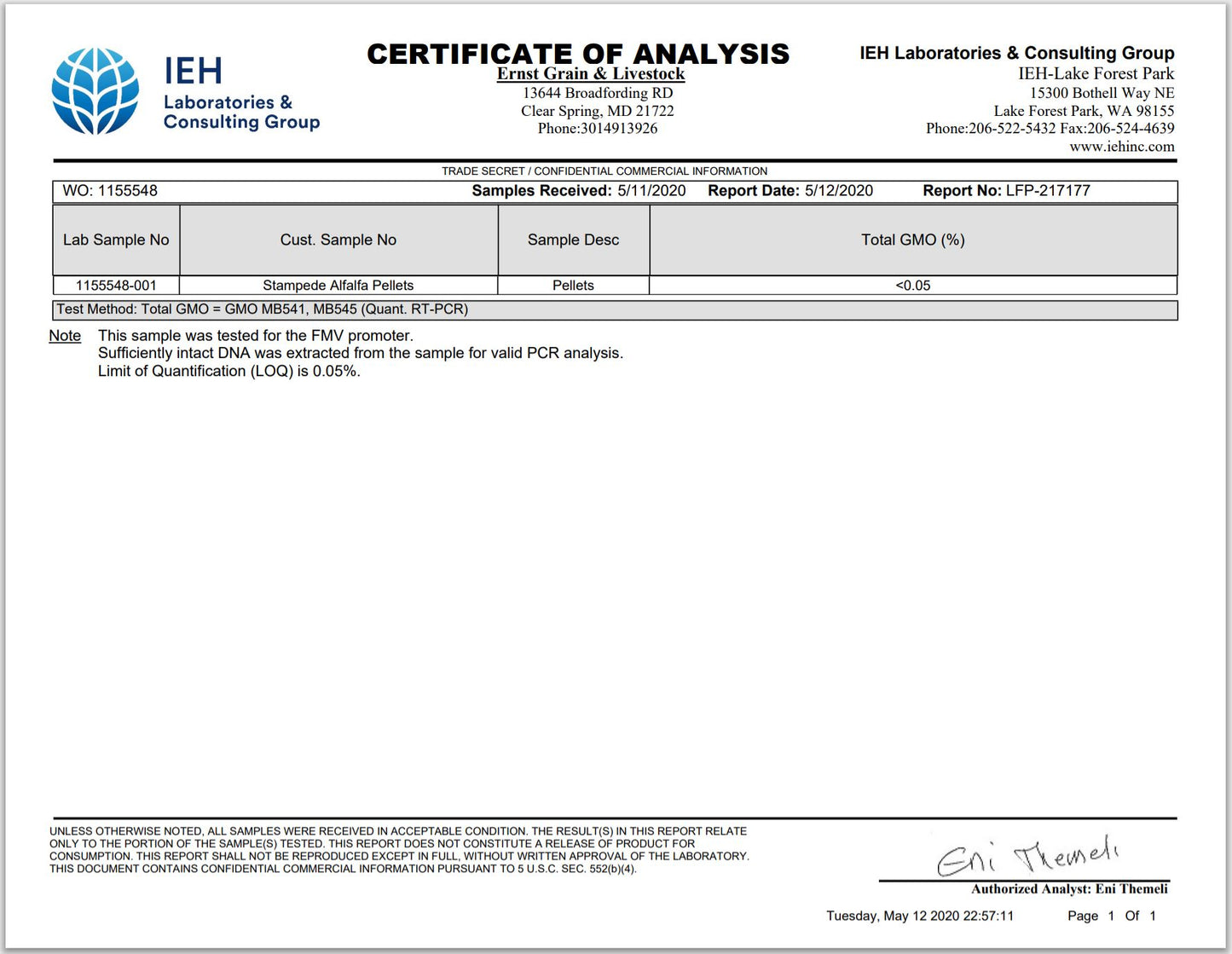 Stampede Alfalfa Pellets, Non-GMO