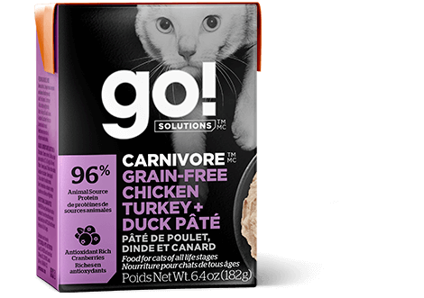 Go! Carnivore Grain Free Chicken, Turkey and Duck Pate for Cats