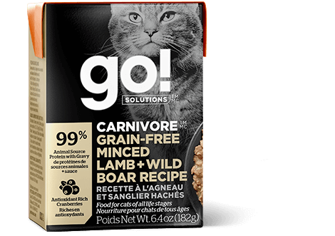 Go! Carnivore Grain Free Minced Lamb + Wild Boar Recipe for cats