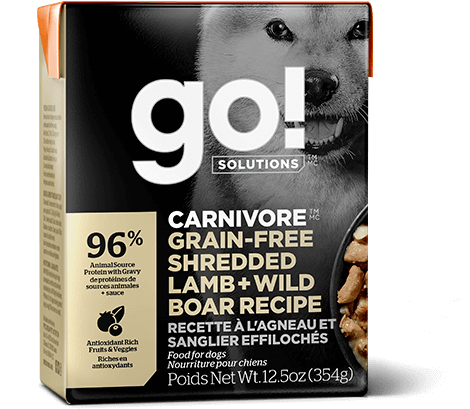 Go! Carnivore Grain Free Shredded Lamb and Wild Boar Recipe for Dogs