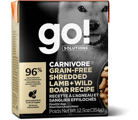 Go! Carnivore Grain Free Shredded Lamb + Wild Boar Recipe for dogs