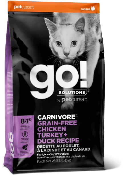 Go! Solutions Carnivore Grain Free Chicken, Turkey and Duck Recipe for Cats