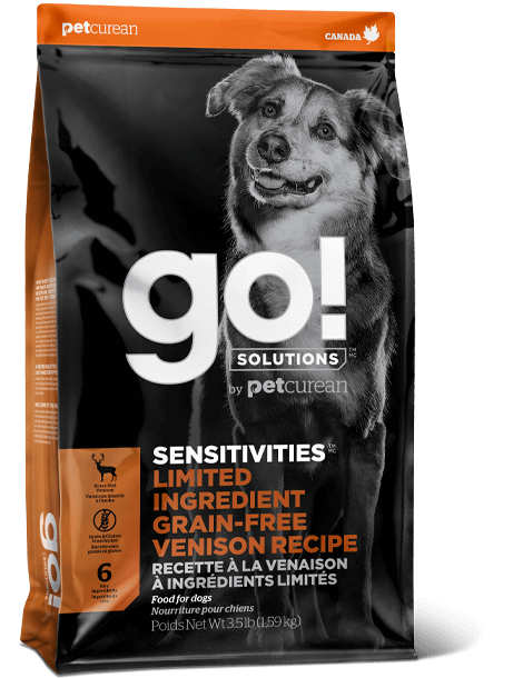 Go! Sensitivities Limited Ingredient Grain Free Venison recipe for dogs