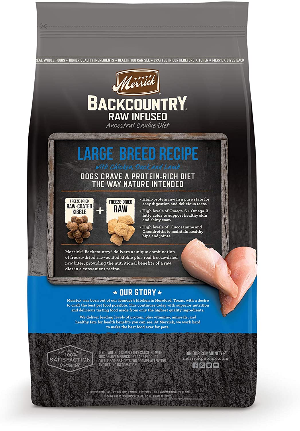 Merrick Grain Free Backcountry Raw Infused Large Breed Recipe Dry Dog Food