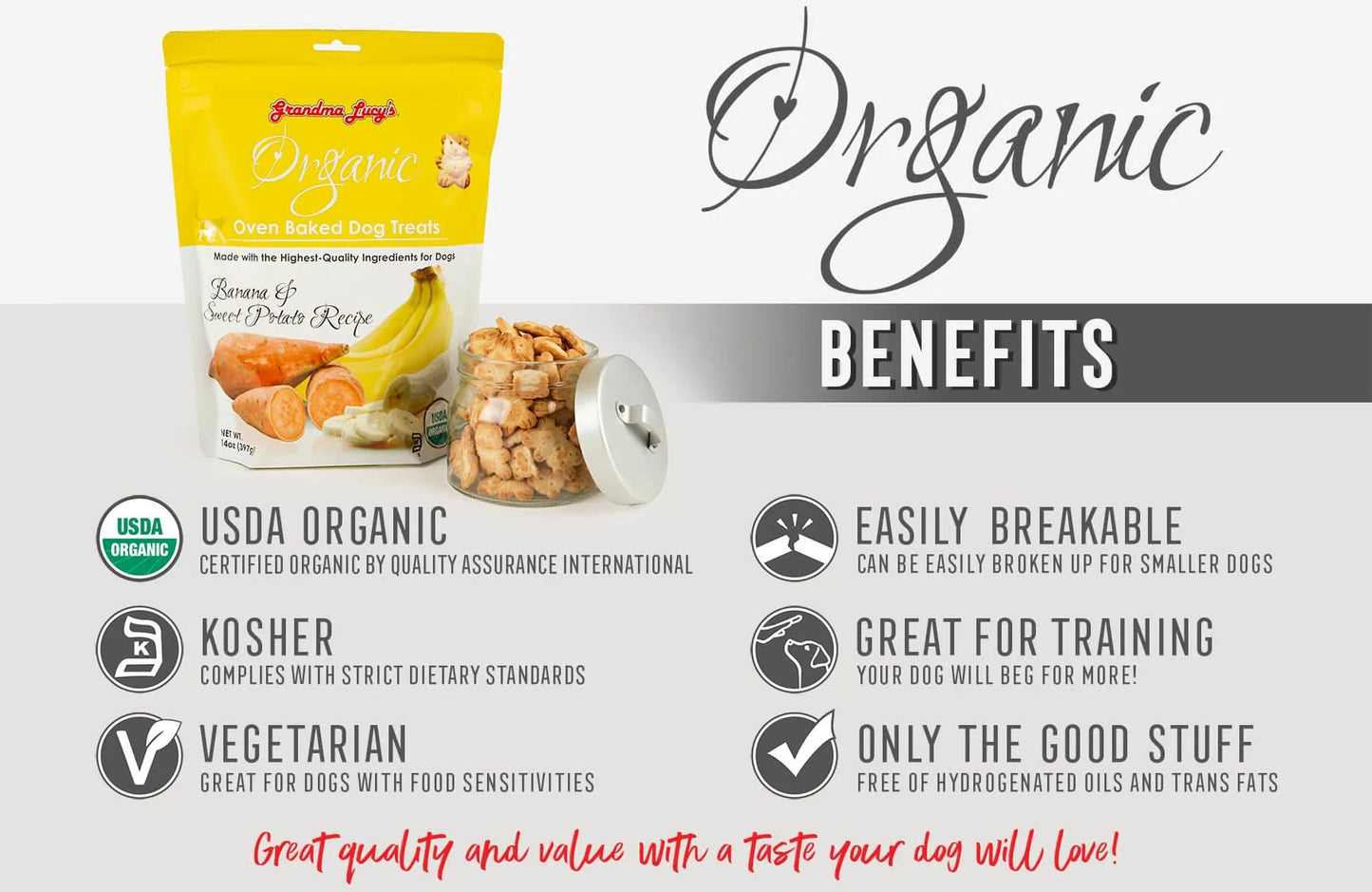 Grandma Lucy's Organic Banana and Sweet Potato Dog Treats