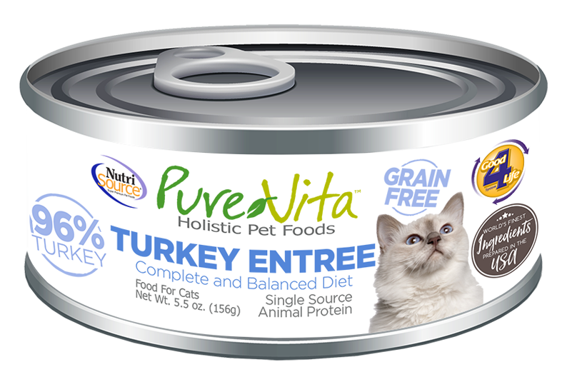 PureVita Grain Free Turkey Entrée for Cats
