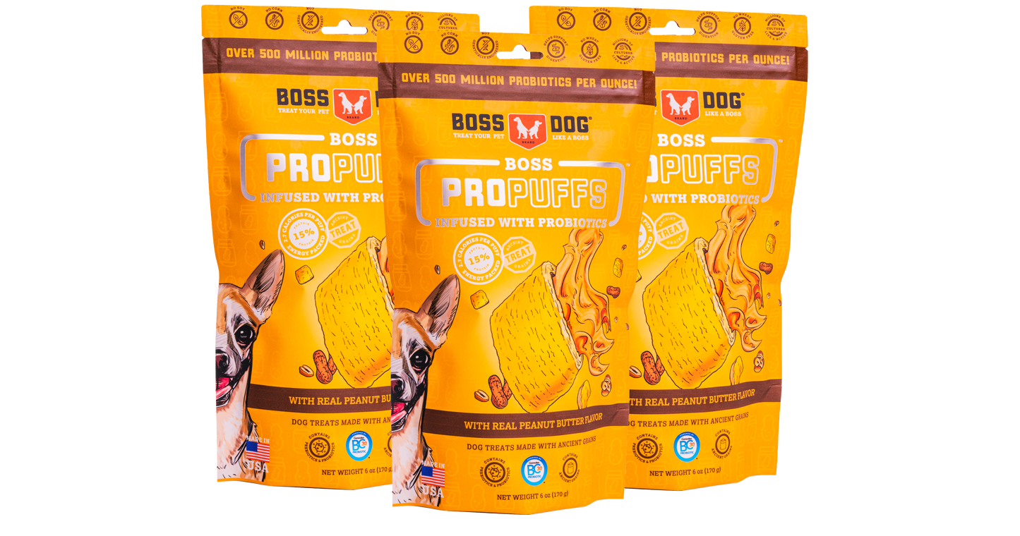 Boss Dog Propuffs Treat for Dogs Real Peanut Butter Flavor