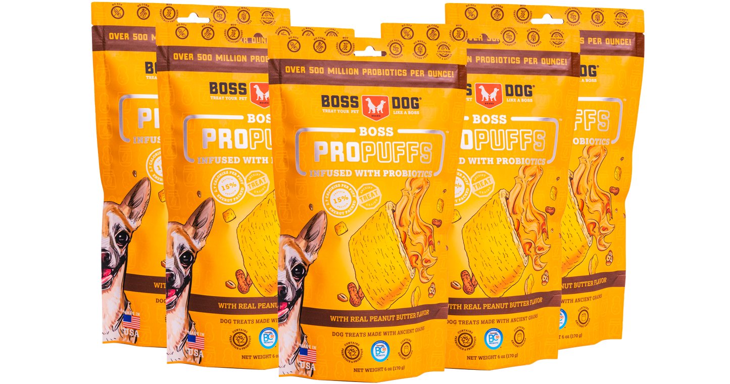 Boss Dog Propuffs Treat for Dogs Real Peanut Butter Flavor