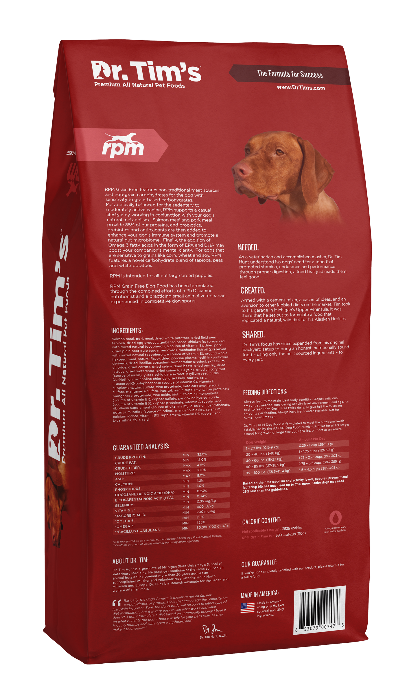 Dr. Tim's RPM Grain Free Formula Dog Food