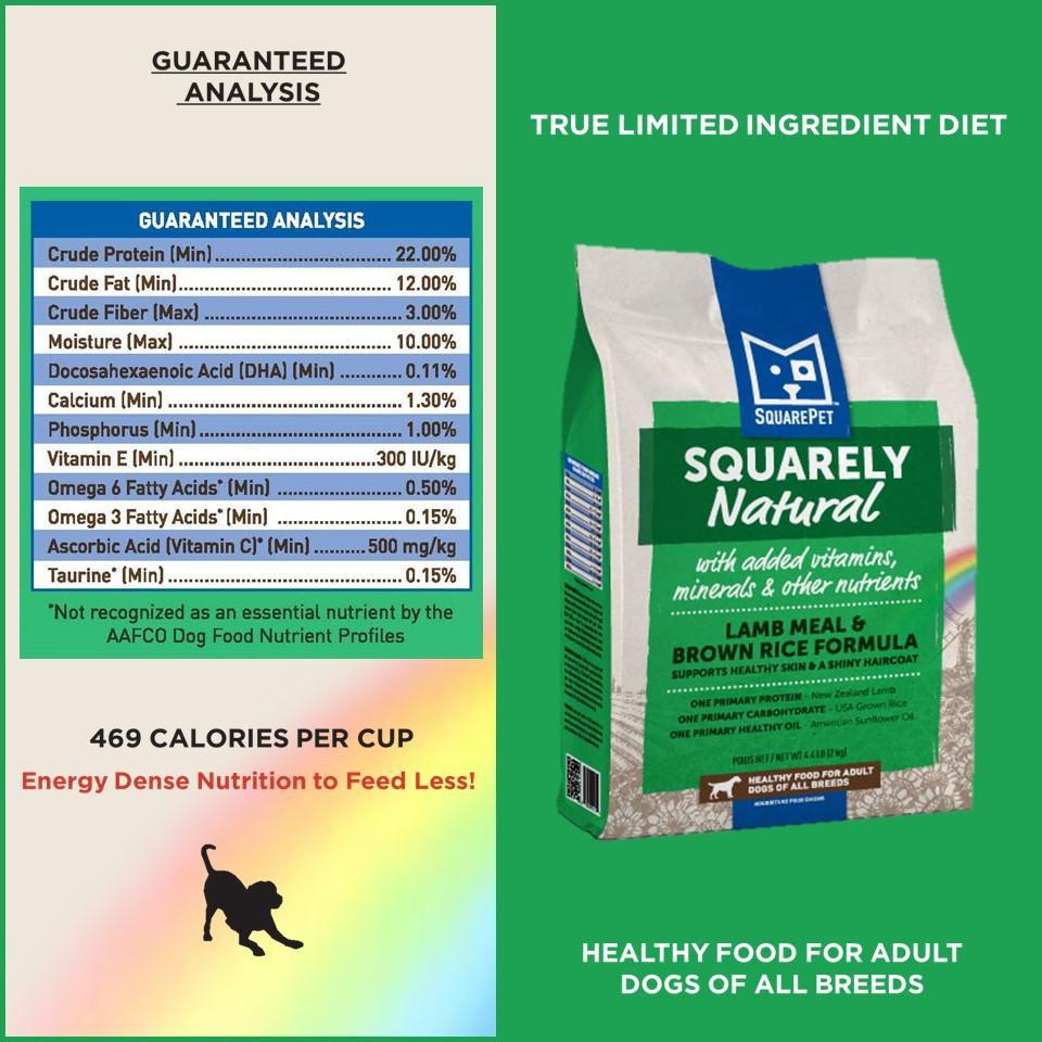 SquarePet Squarely Natural Canine Lamb Meal & Brown Rice Formula Dry Dog Food