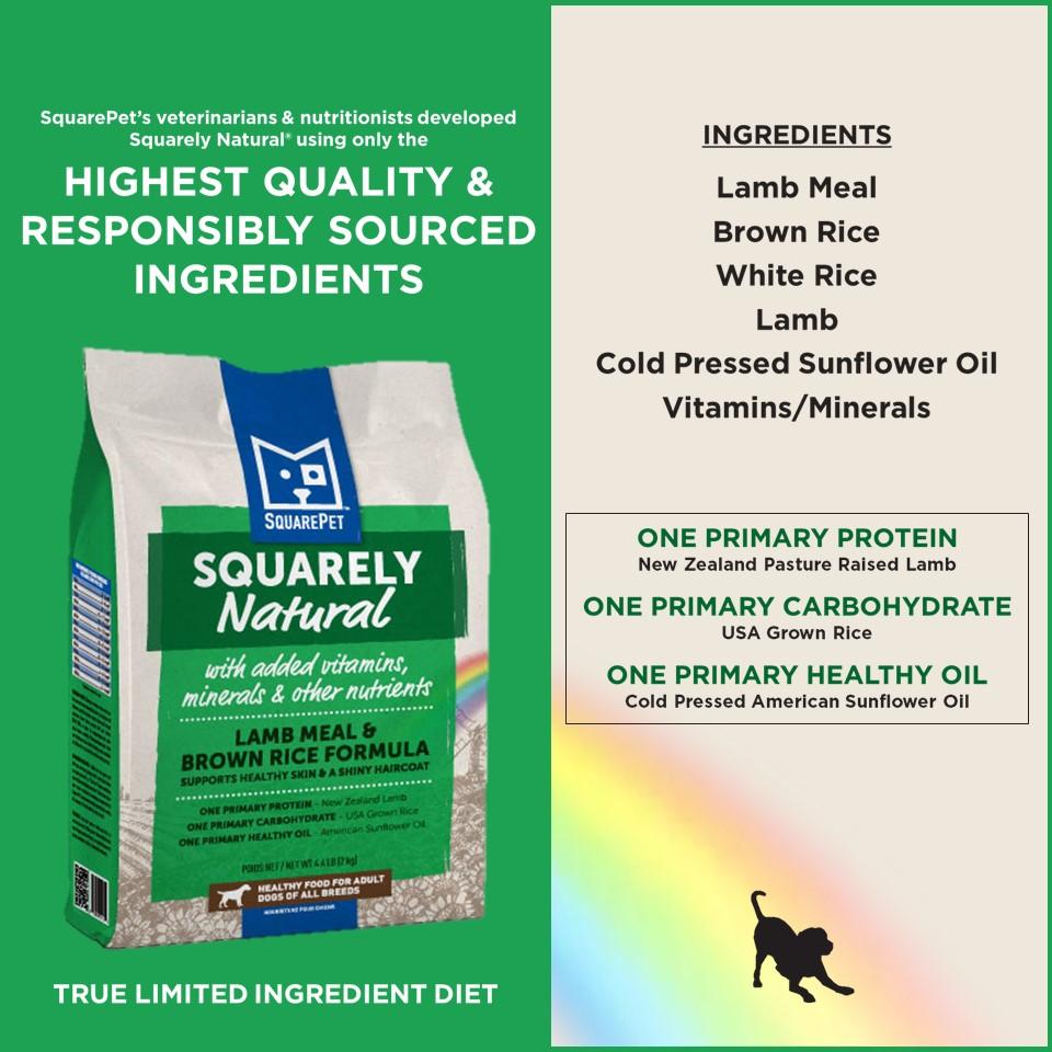 SquarePet Squarely Natural Canine Lamb Meal & Brown Rice Formula Dry Dog Food