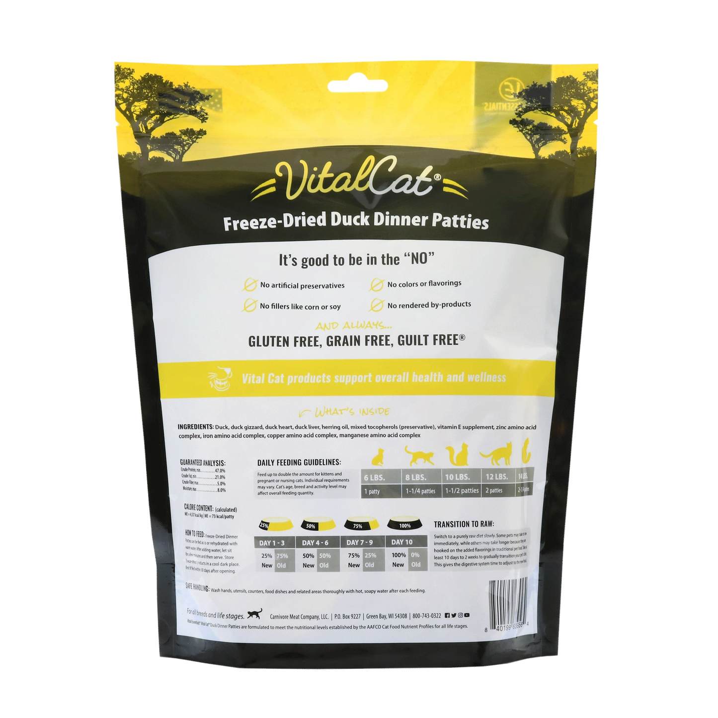 Vital Essentials Vital Cat Freeze-Dried Patties Duck Recipe