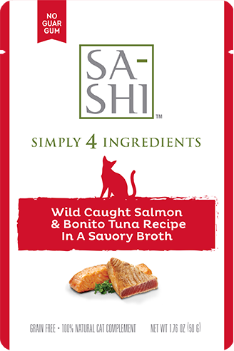 SA-SHI Wild Caught Salmon & Bonito Tuna In A Savory Broth Wet Cat Food
