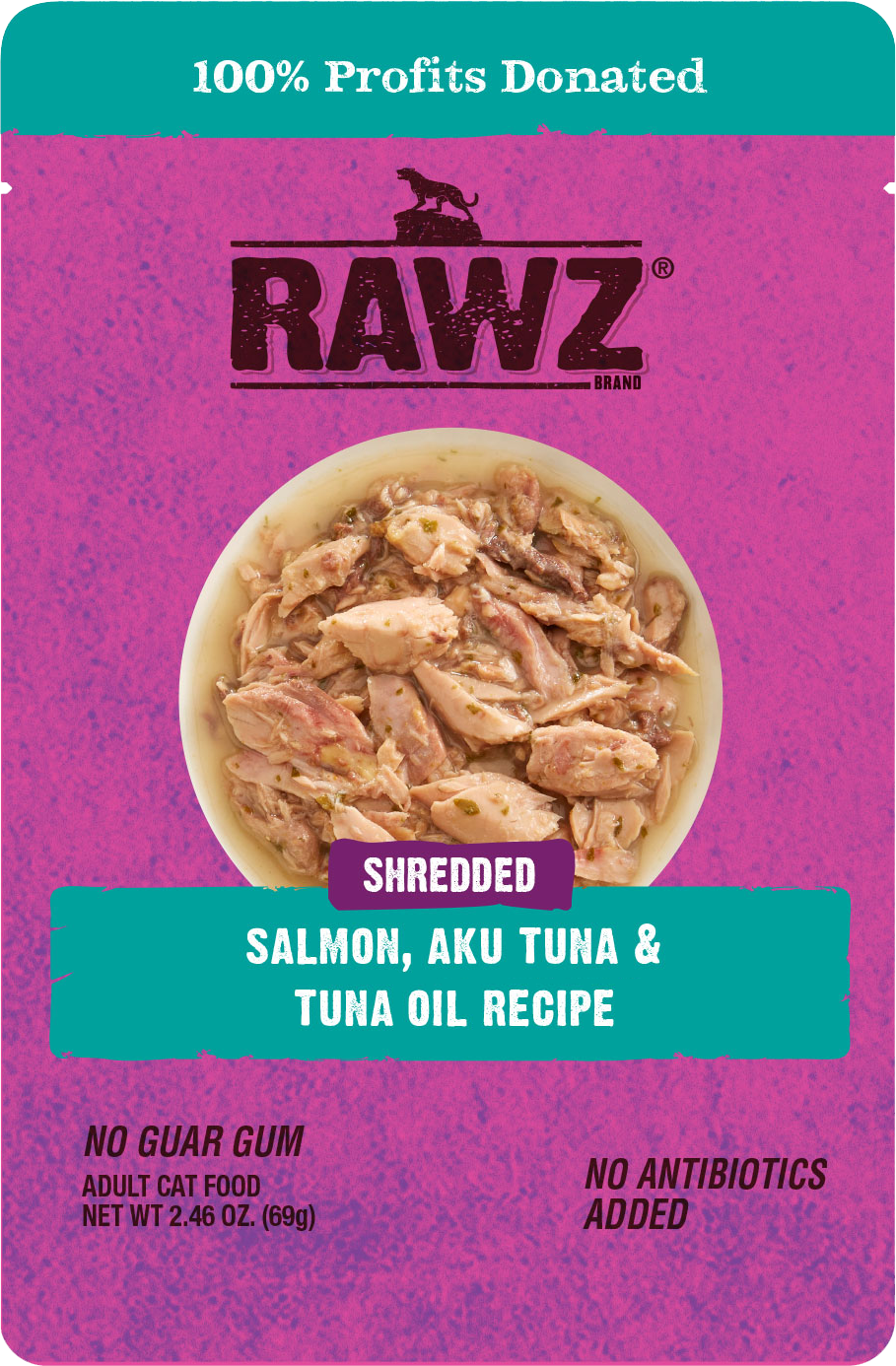 RAWZ® Shredded Salmon, Aku Tuna & Tuna Oil Recipe Wet Cat Food
