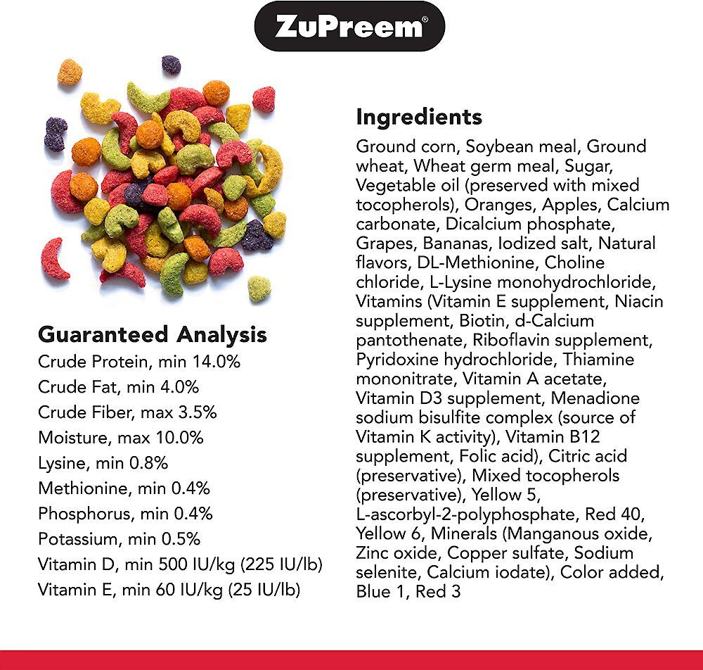 ZuPreem AvianBreeder FruitBlend for Parrots & Conures (Medium to Large Birds)