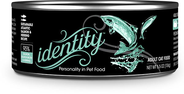 Identity 95% Sustainable Atlantic Salmon, Salmon Broth & Herring Pate Wet Cat Food