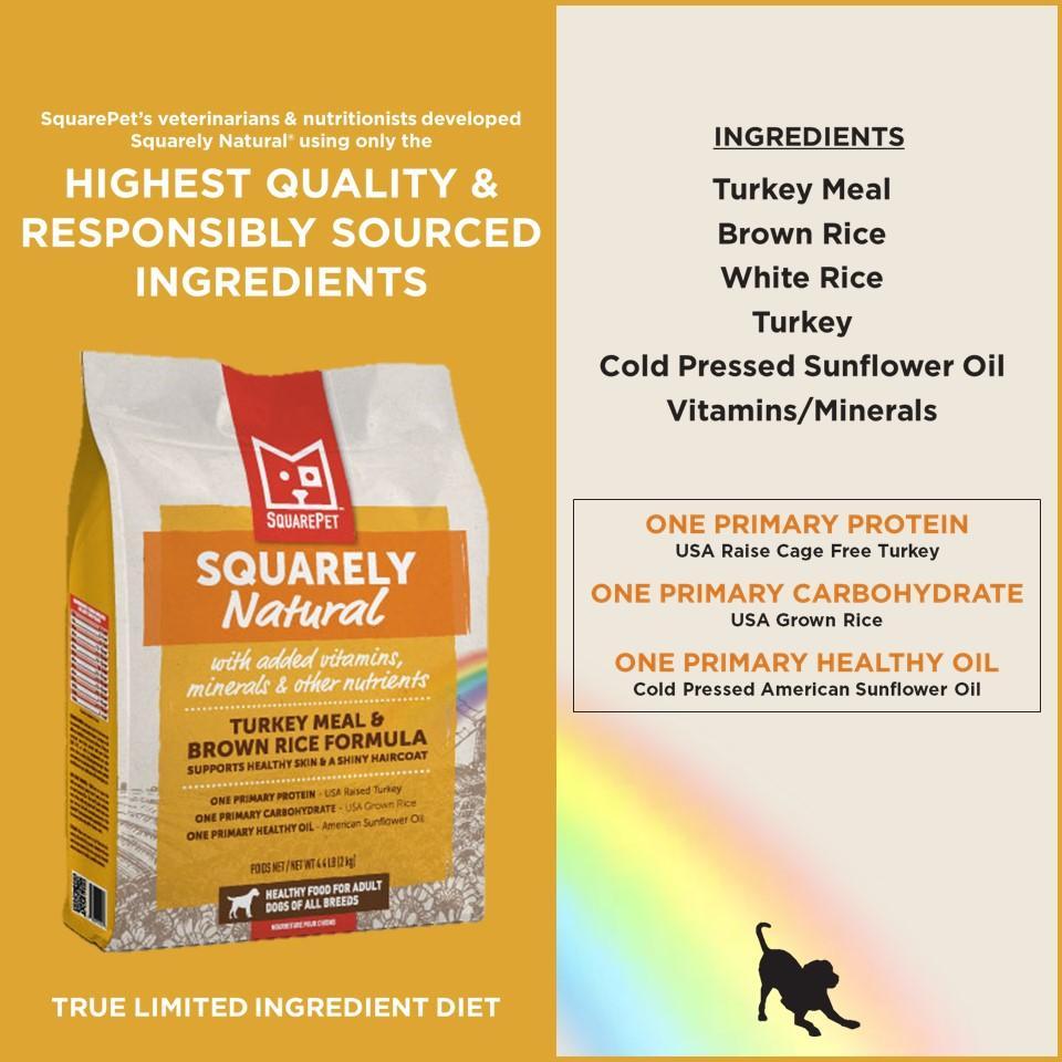 SquarePet Squarely Natural Canine Turkey Meal & Brown Rice Formula