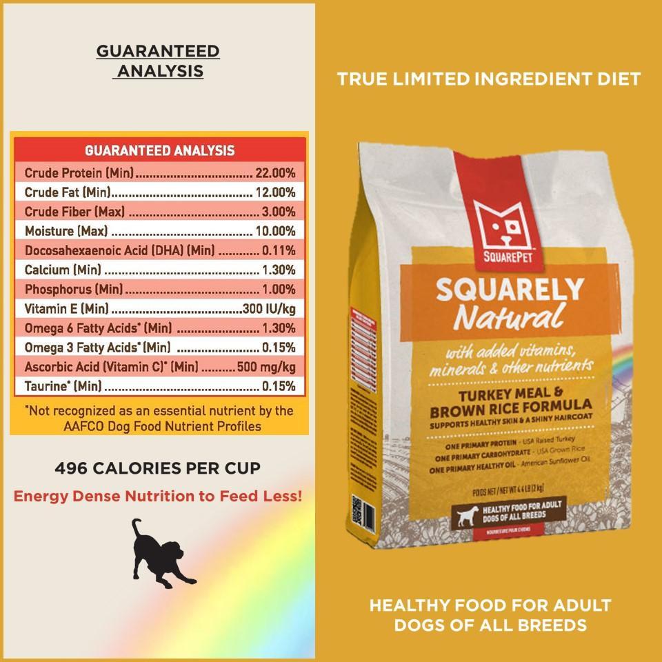 SquarePet Squarely Natural Canine Turkey Meal & Brown Rice Formula