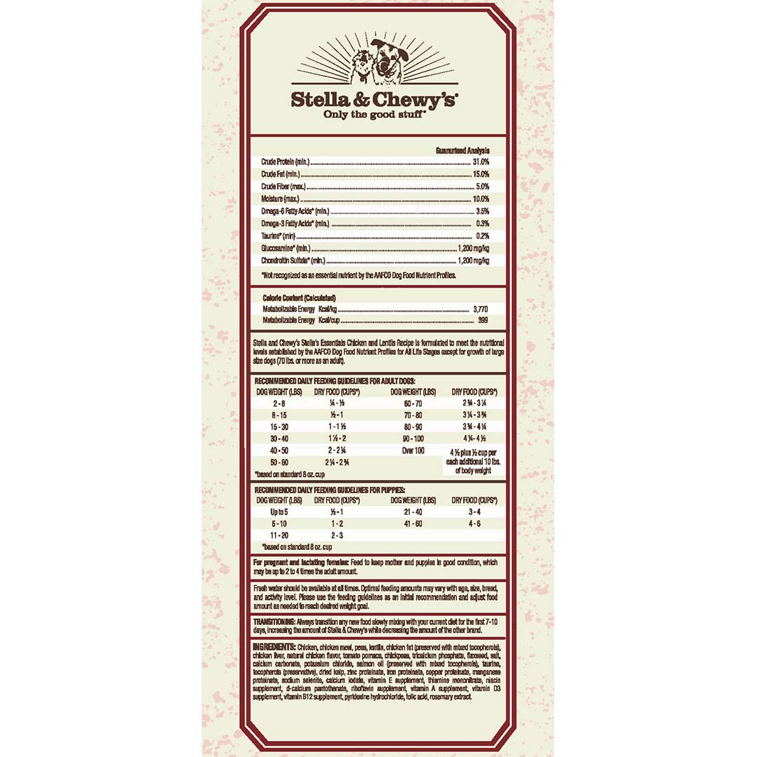 Stella & Chewy's Essentials Cage-Free Chicken & Lentils Recipe Dry Dog Food