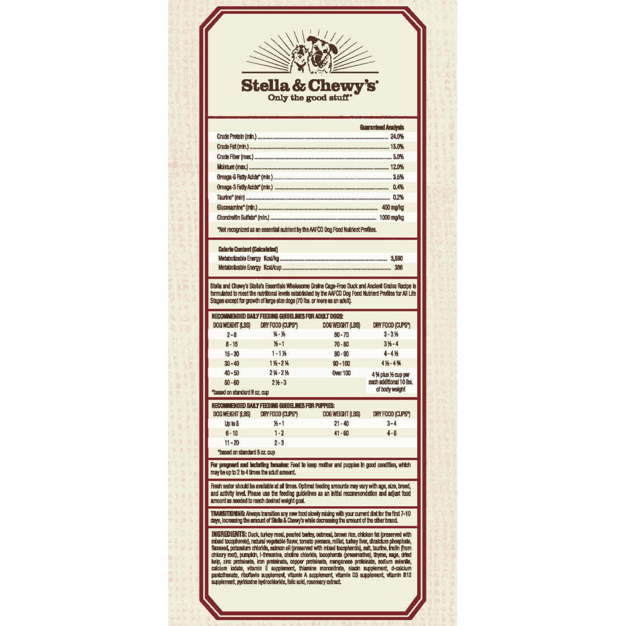 Stella & Chewy's Essentials Cage-Free Duck & Ancient Grains Dry Dog Food