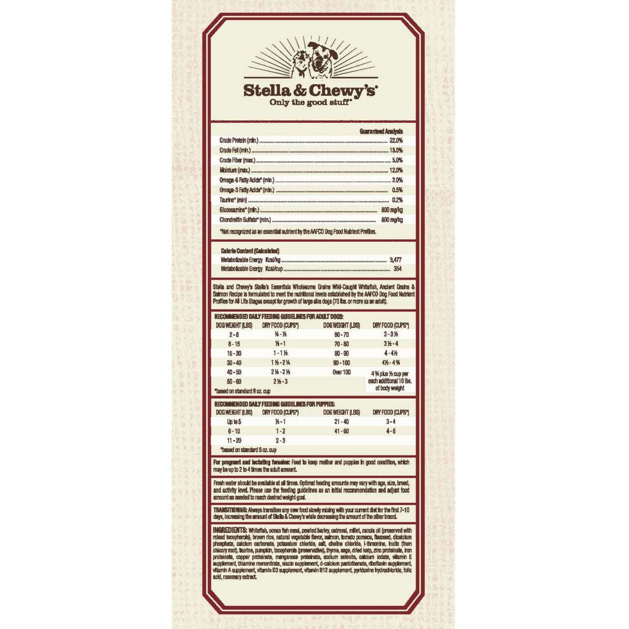 Stella & Chewy's Essentials Wild-Caught Whitefish, Ancient Grains & Salmon Recipe Dry Dog Food