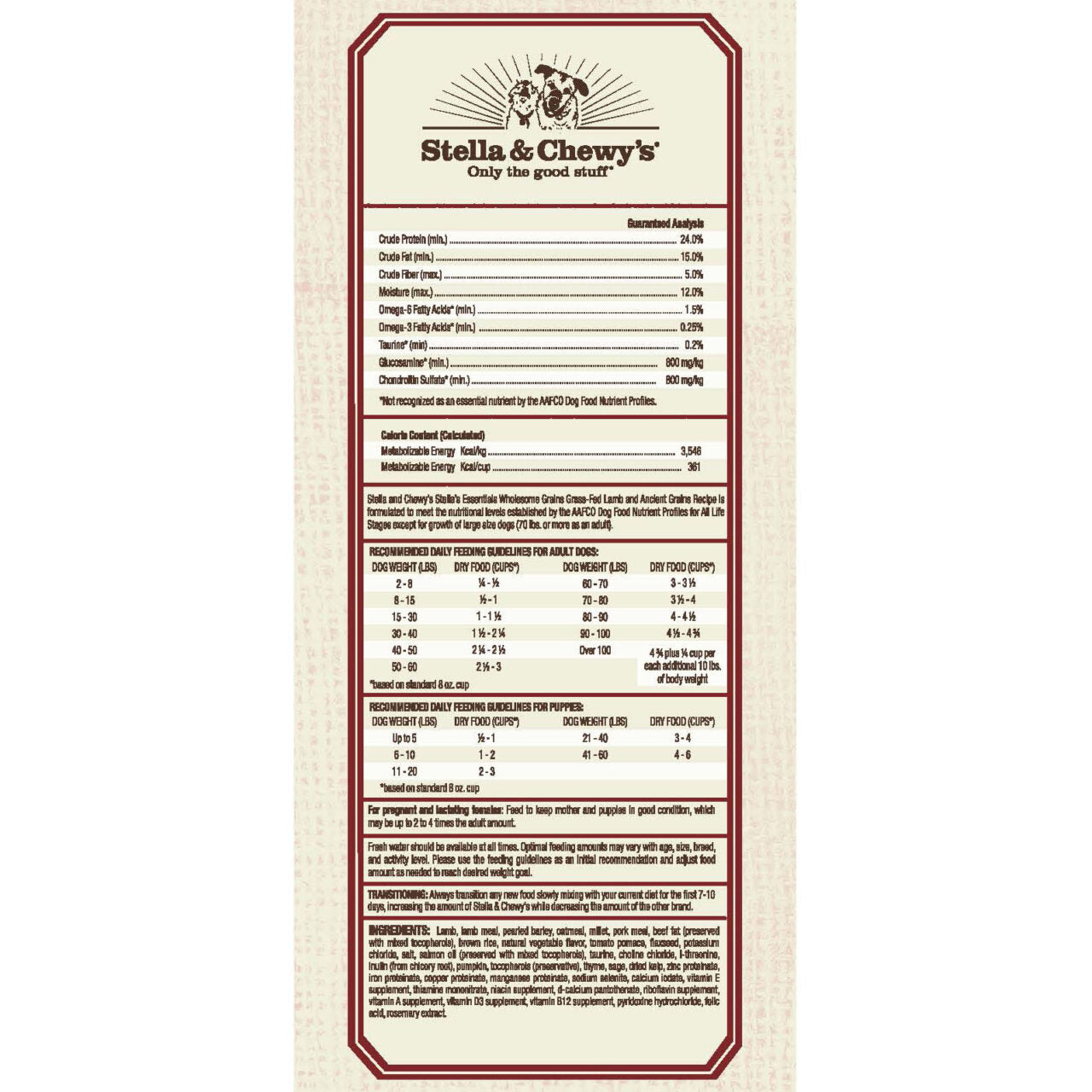 Stella & Chewy's Essentials Grass-Fed Lamb & Ancient Grains Recipe Dry Dog Food