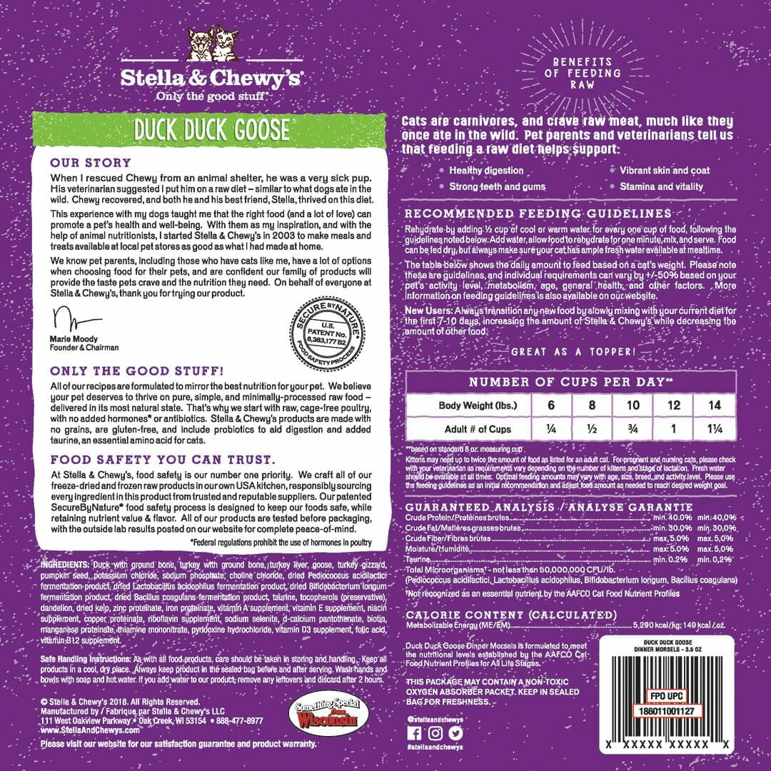 Stella & Chewy's Freeze-Dried Duck Duck Goose Cat Dinner Morsels