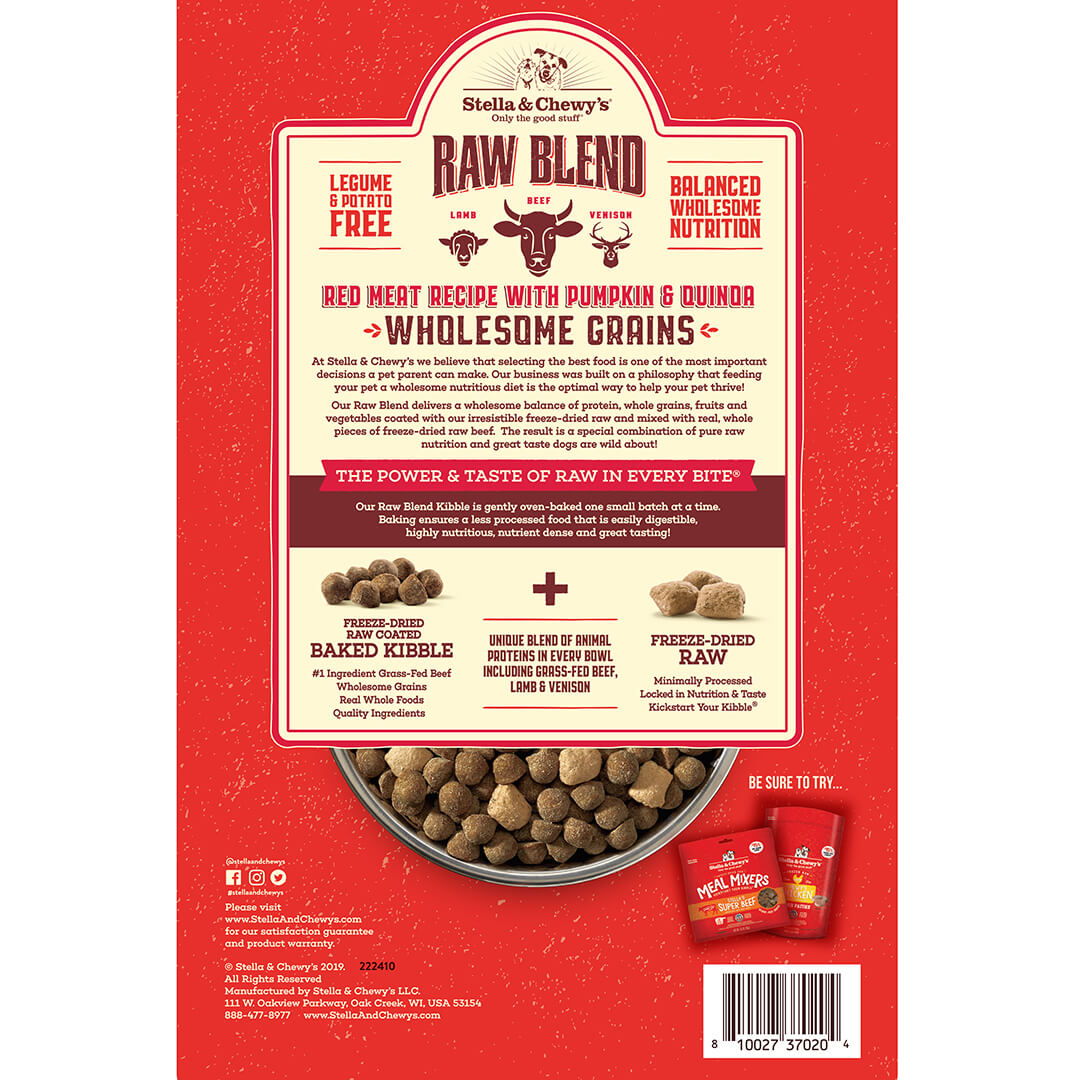 Stella & Chewy's Raw Blend Red Meat Recipe with Wholesome Grains Dog Kibble